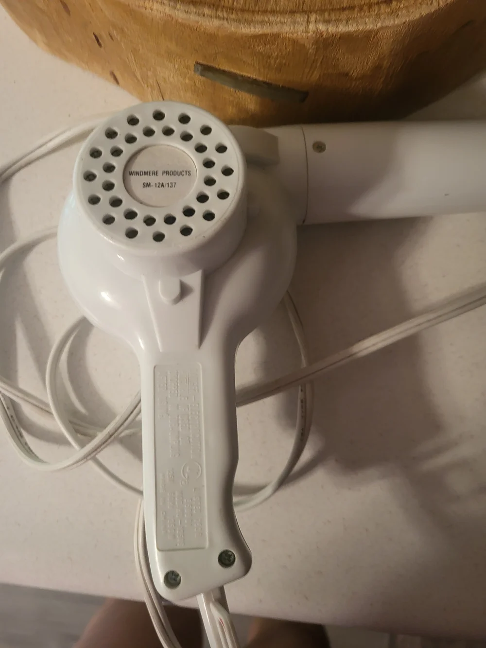 Windmere Alon Mate 1250 White Compact Hair Dryer